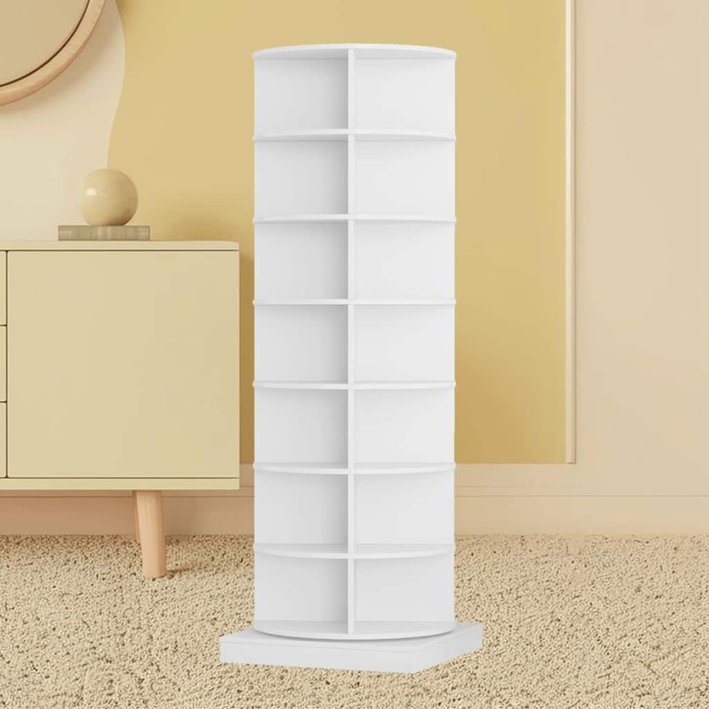 Spacious 7-Layer Rotating Shoe Storage Rack, 360-Degree Rotation, Holds Up to 28 Pairs of Shoes or Bags, for Hallway Organizer