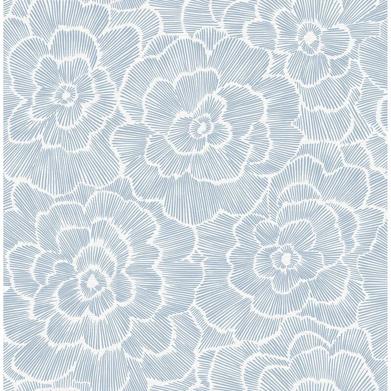 A-Street Prints Periwinkle Blue Textured Floral Wallpaper