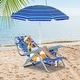 preview thumbnail 7 of 9, Kids Beach & Camping Chair with Backpack Straps, Tilt Umbrella, 5 Recline Positions, Cup Holder & Storage