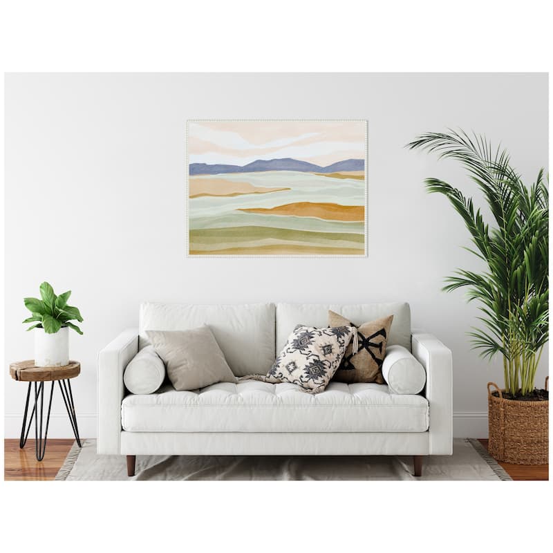 Kate and Laurel Sylvie Dreamy Hillscape Framed Canvas by Nikita Jariwala