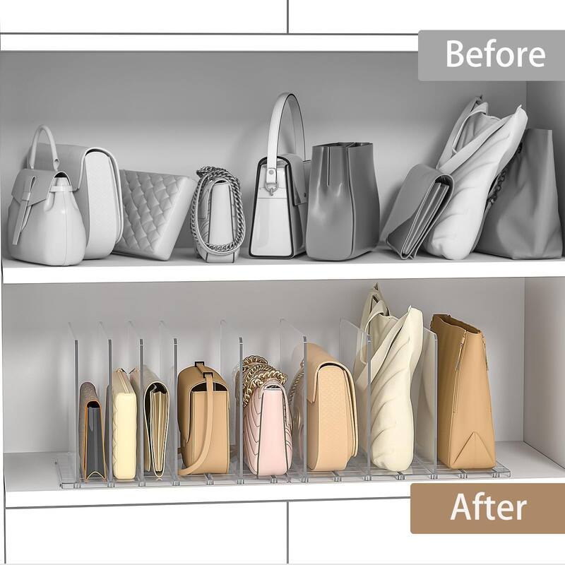 Adjustable Acrylic Purse Organizer – Shelf Divider for Closets