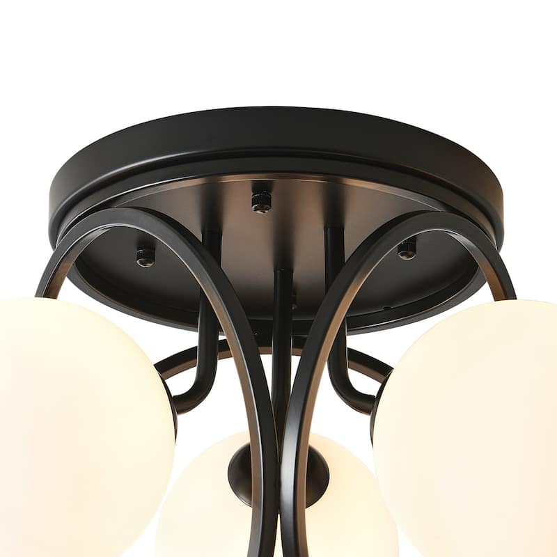 3-light Glass Flush Mount Lights