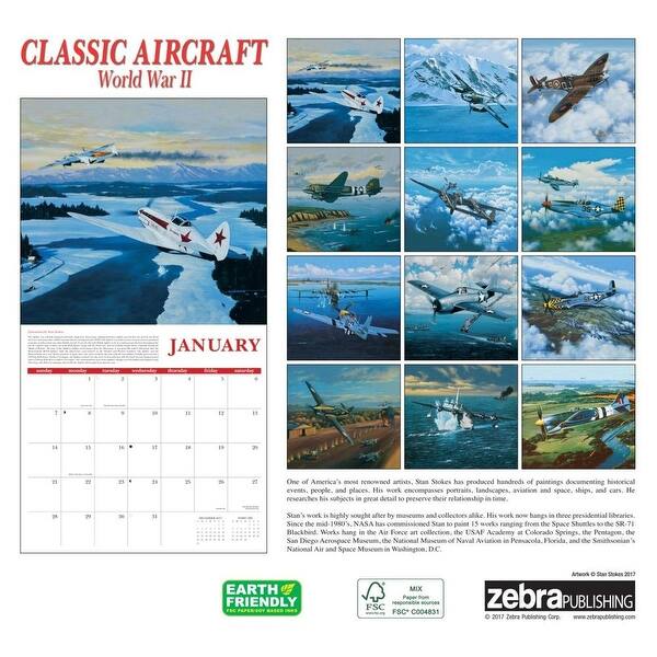 Shop Classic Aircraft Of Wwii Wall Calendar Airplanes By Zebra