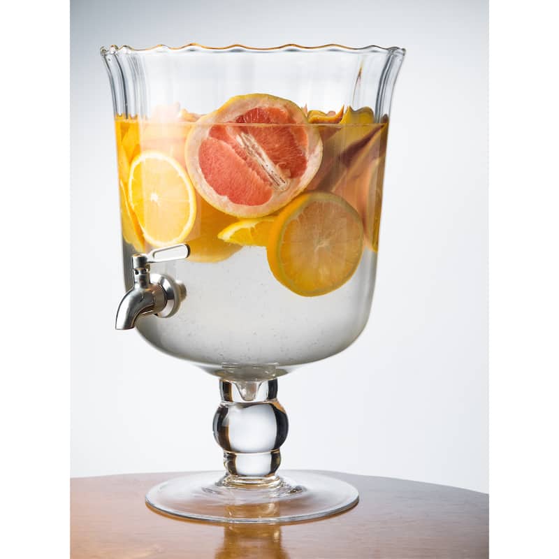 Glass Beverage Dispenser W Stainless Steel knob-Cold-1.8 Gallon(236Oz) - 1.85 Gallon