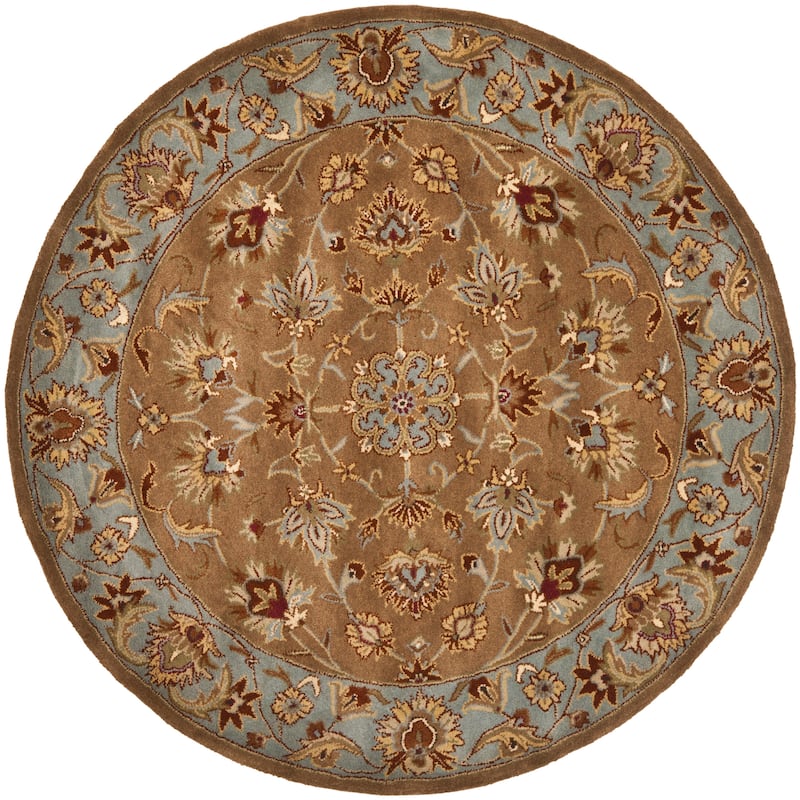 SAFAVIEH Handmade Heritage Heritage Bloom Brown/ Blue Wool Rug