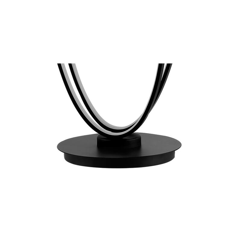 Looper 47" Metal Modern Contemporary Oval Dimmable Integrated LED Floor Lamp, Black by JONATHAN Y