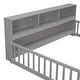 preview thumbnail 67 of 66, Wooden bed floor bed with bedside bookcase and shelves