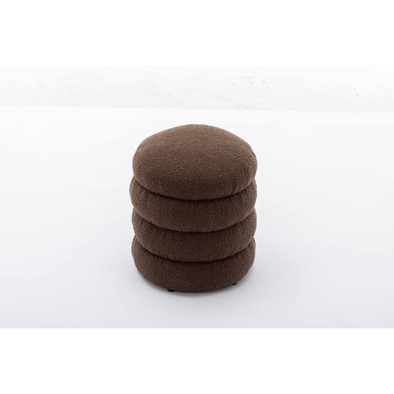 Velvet Round Footrest Ottoman