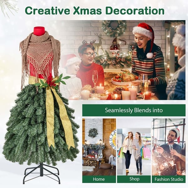 dress artificial christmas tree Amazon.com: Happygrill 5 FT Artificial Mannequin Tree, Dress Form Xmas Tree  w/465 Branch Tips, 50 Warm White LED Lights, Natural Pine Cones, Pine  Needles, Necklace & Plush Shawl, Pre-Lit Christmas Tree for