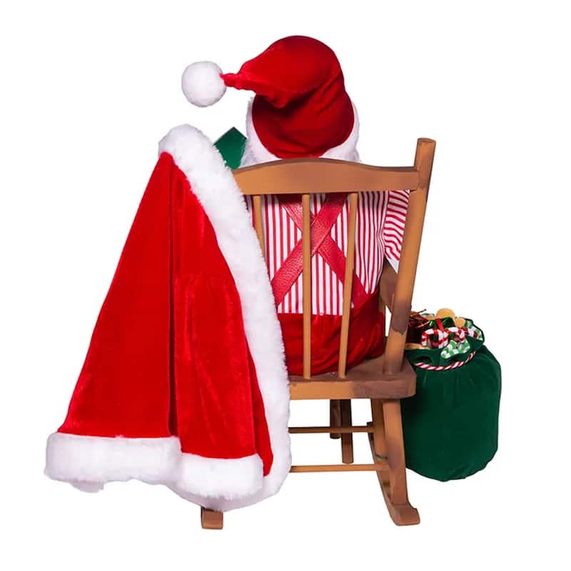 Kurt Adler 18 Inch Kringle Claus Sitting in Chair with Gifts