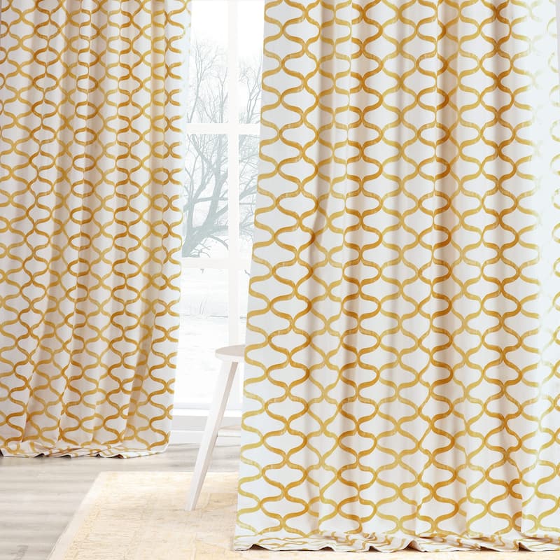 Exclusive Fabrics Illusions Geometric Grace Cotton Room Darkening Curtain (1 Panel)