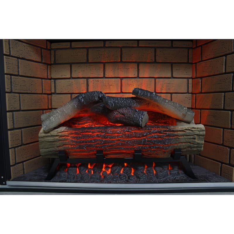 TV Stand with Storage Cabinets, Entertainment Center with Adjustable LED Sidelights, Media Console with Realistic Flames