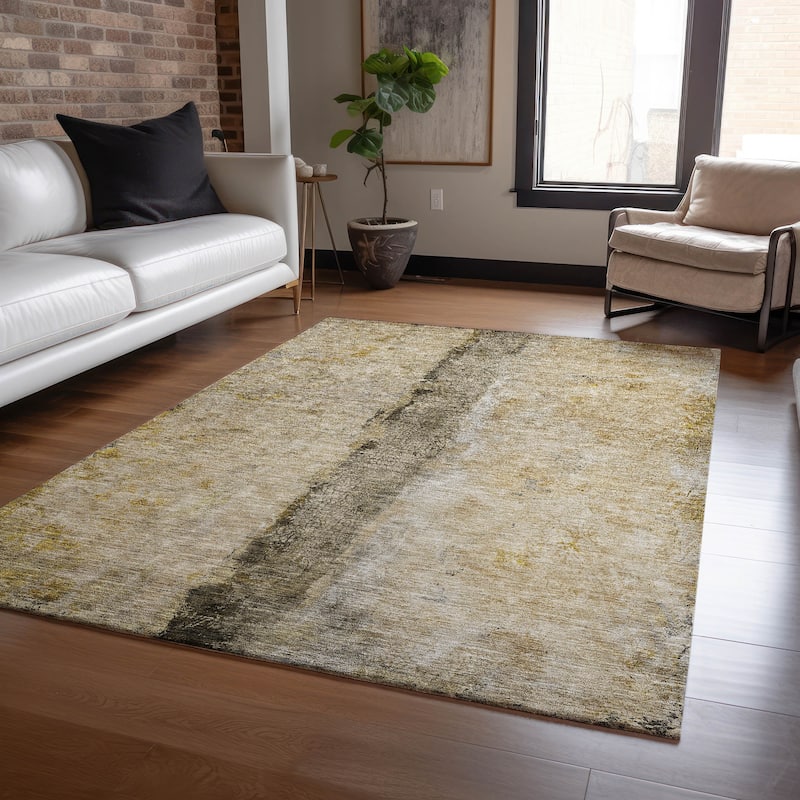 Machine Washable Indoor/ Outdoor Chantille Modern Contemporary Rug - Brown - 8' x 10'