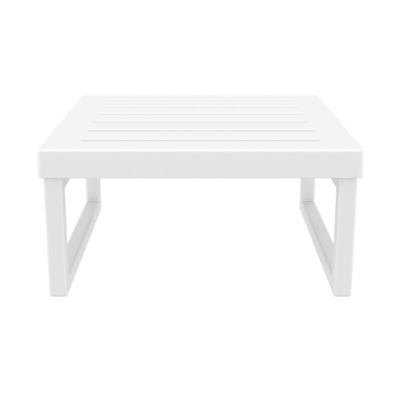25.5" White Patio Square Coffee Table