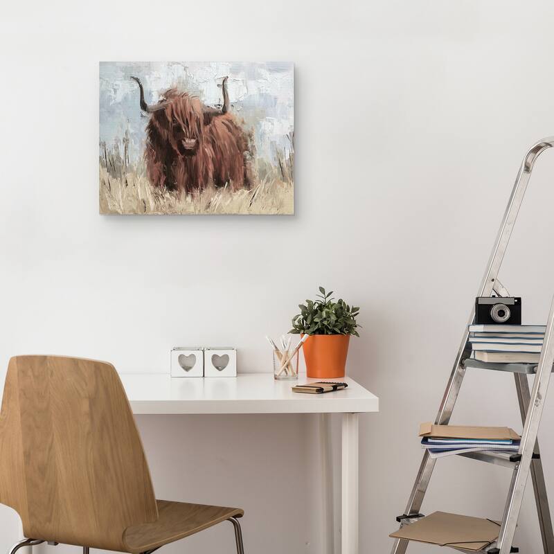 Scottish Highland Bull B by Jennifer Stottle Taylor Canvas Art Print