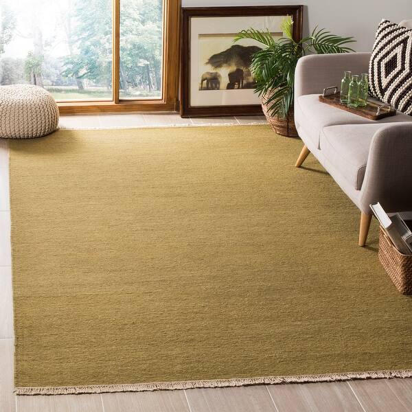 Shop Safavieh Couture Sumak Handmade Flatweave Solid Light Green Wool Area Rug 10 X 14 On Sale Overstock 4333000