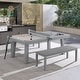 preview thumbnail 33 of 42, Norwalk Indoor/Outdoor 8ft Slate Pool Table Dining Set with 2 Benches & Accessories, Cement Finish Sand