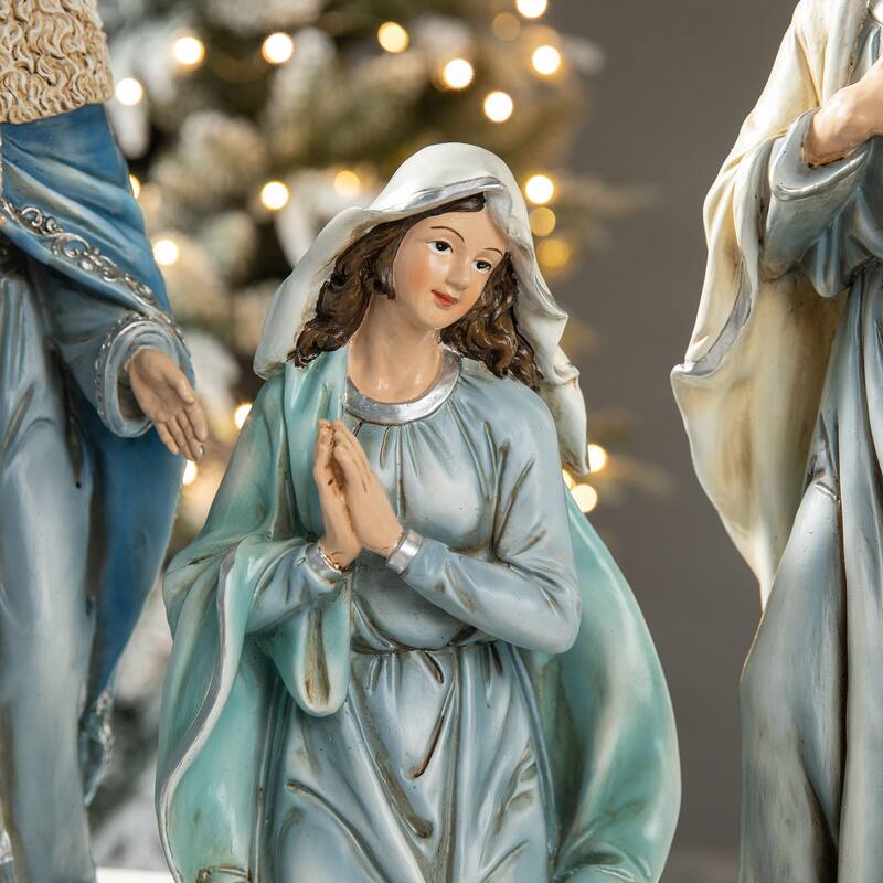 Glitzhome 12 Piece Resin Nativity Figurine Set