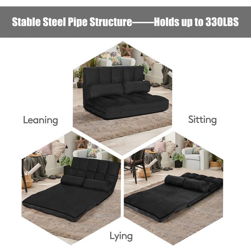 Costway Foldable Floor Sofa Bed 6-Position Adjustable Lounge Couch
