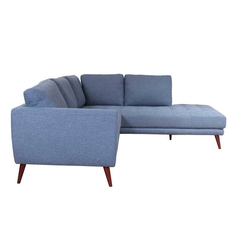 Upholstered Sectional Sofa - Denim Blue