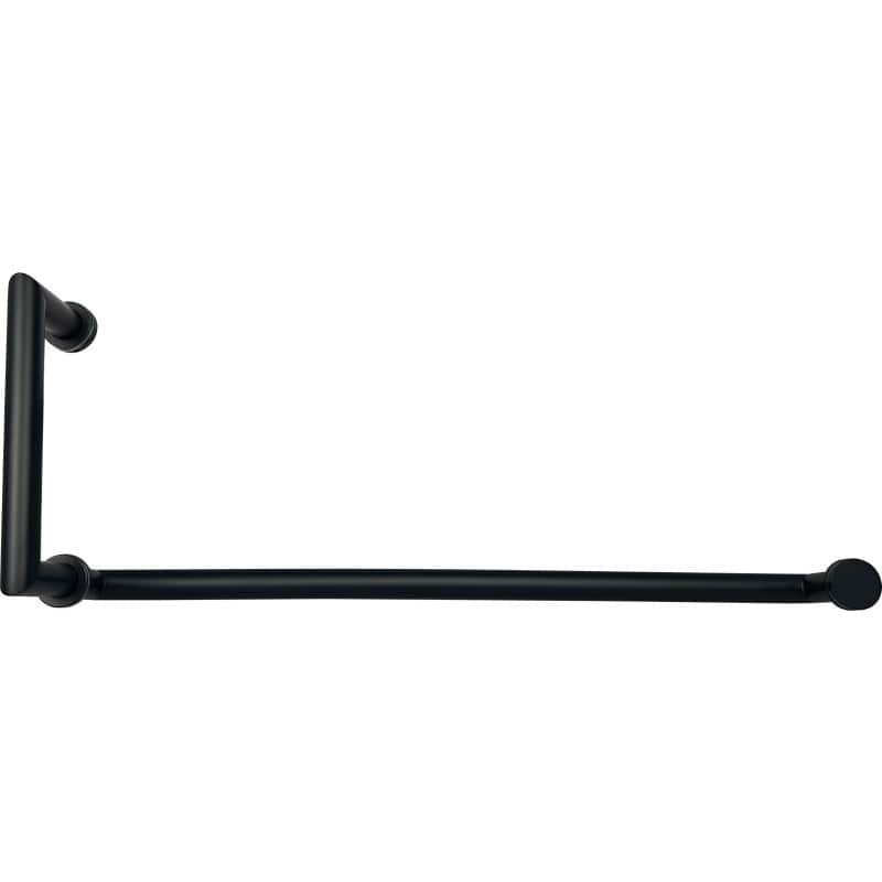 CEL Round Tubing Mitered Corner 8" Pull Handle with 30" Towel Bar Comb Set for Shower Door - Matte Black