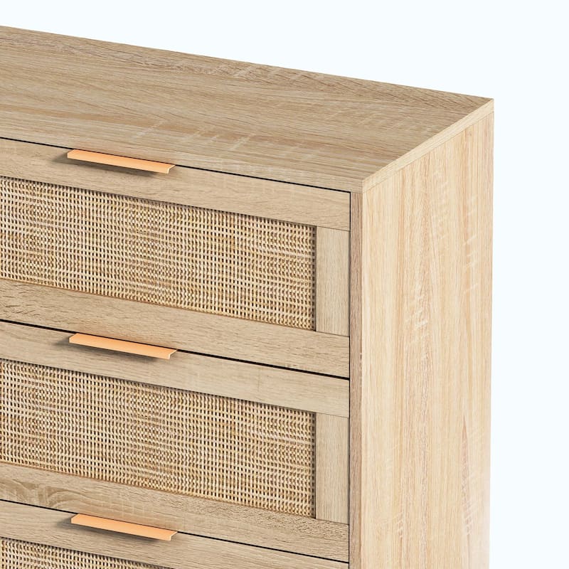 Simple 6 drawers Rattan dresser Rattan Drawer,Bedroom,Living Room