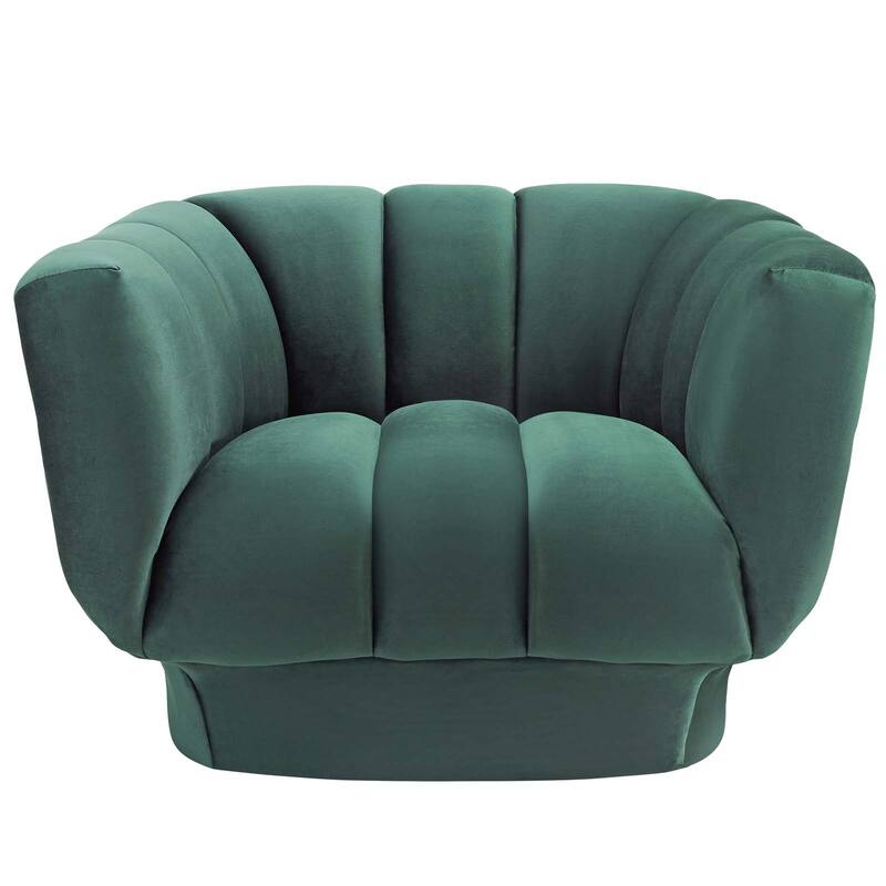 Silver Orchid Burbridge Channel Tufted Performance Velvet Armchair