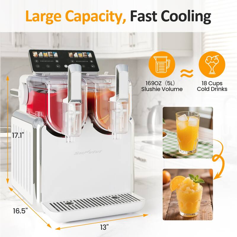Dual-Tank Slushie Maker with Rapid Chill Technology & 5 Drink Settings