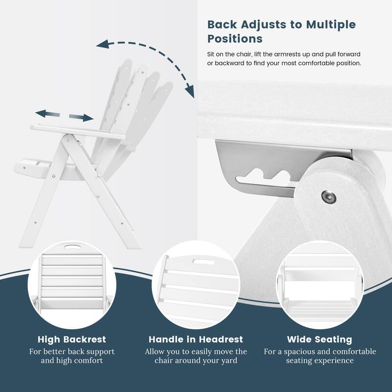 Coastline Patio Folding Highback Dining Chair Set of 2