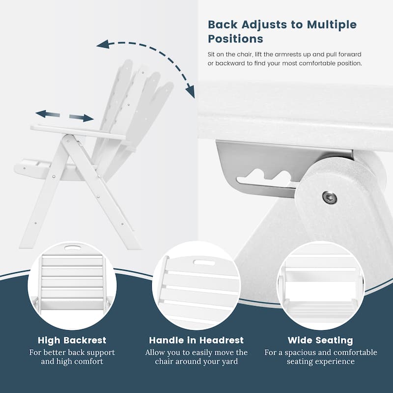 Laguna Foldable Highback Patio Dining Chair with Adjustable Recline Feature