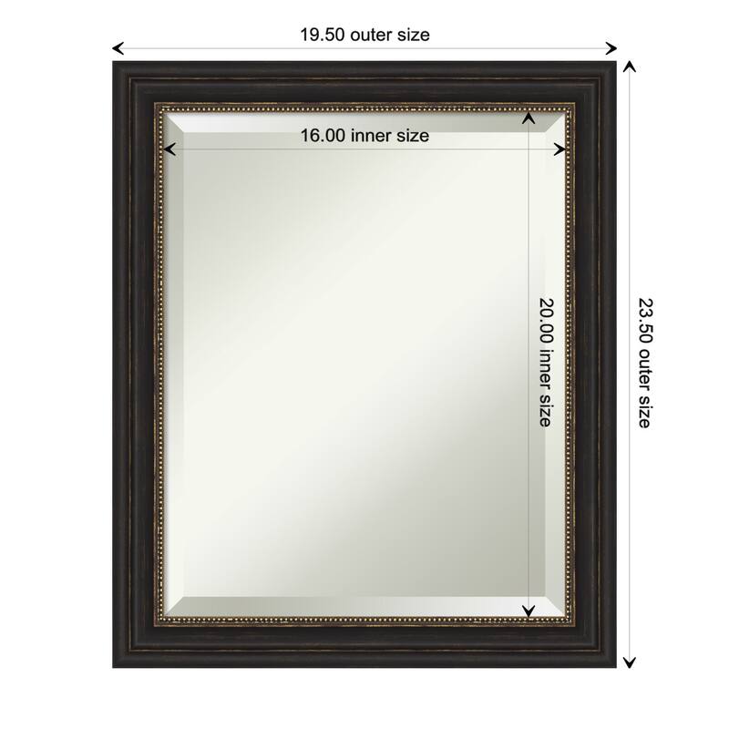 Beveled Wall Mirror - Accent Bronze Narrow Frame - Accent Bronze Narrow - 19.5 x 23.5-inch
