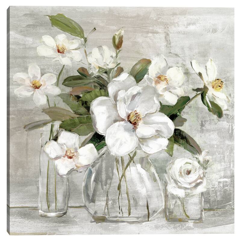 Romantic Magnolias by Sally Swatland Canvas Art Print
