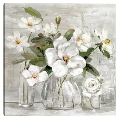 Romantic Magnolias by Sally Swatland Canvas Art Print