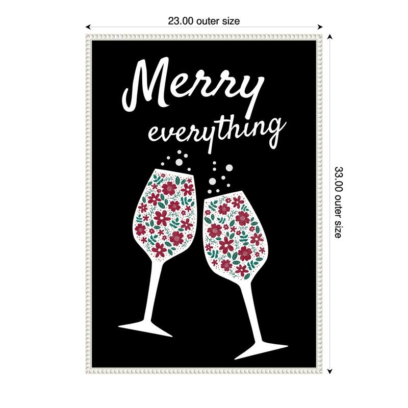 Merry Everything by Emeliemaria (23 x 33 in.), Framed Canvas Wall Art Print - Sylvie Beaded White