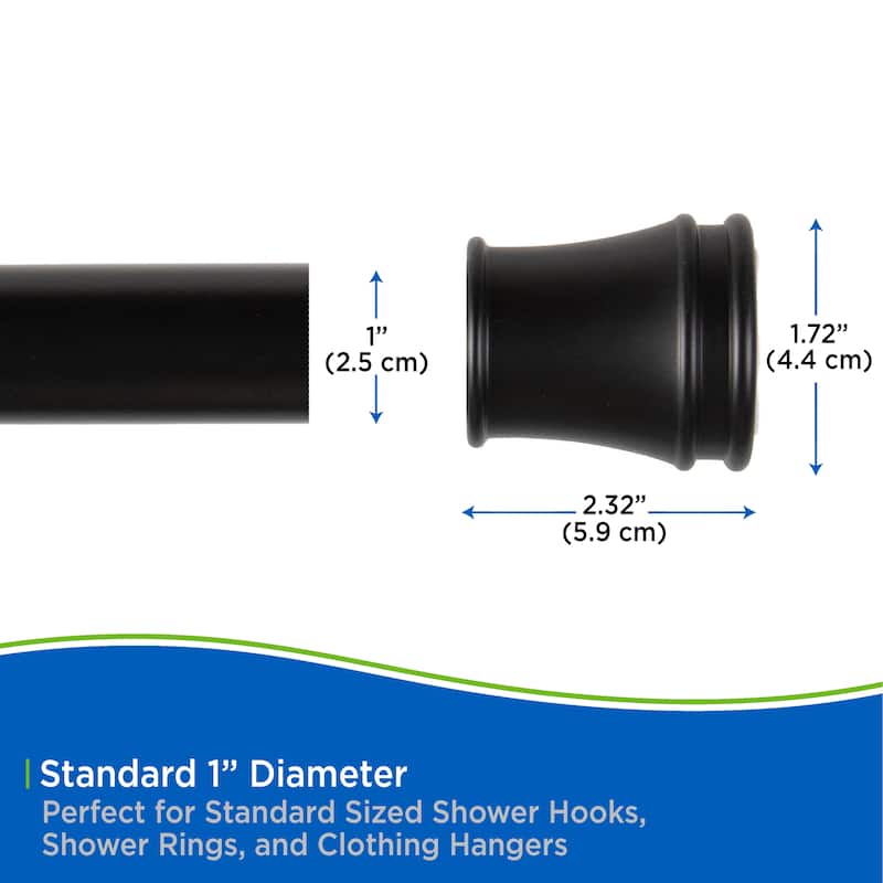 Kenney Twist & Fit 1" Tension Utility Rod, 48-84"
