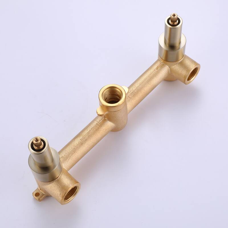 8 in W*8.23 D Solid Brass 2-Handle Wall Mounted Bathroom Sink Faucet