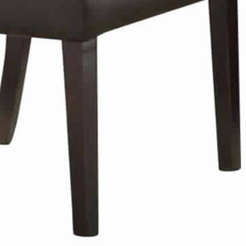 Black/Black Faux Leather Upholstered Wood Frame Dining Chair, Set of 2, Sturdy Dining Chair for Dining Rooms - 24.6