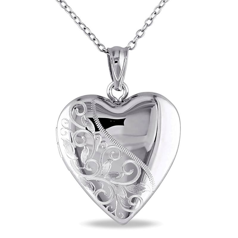 Miadora Sterling Silver Heart Locket Necklace
