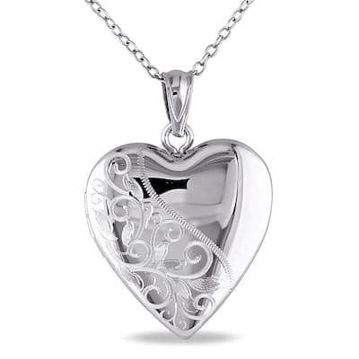Miadora Sterling Silver Heart Locket Necklace