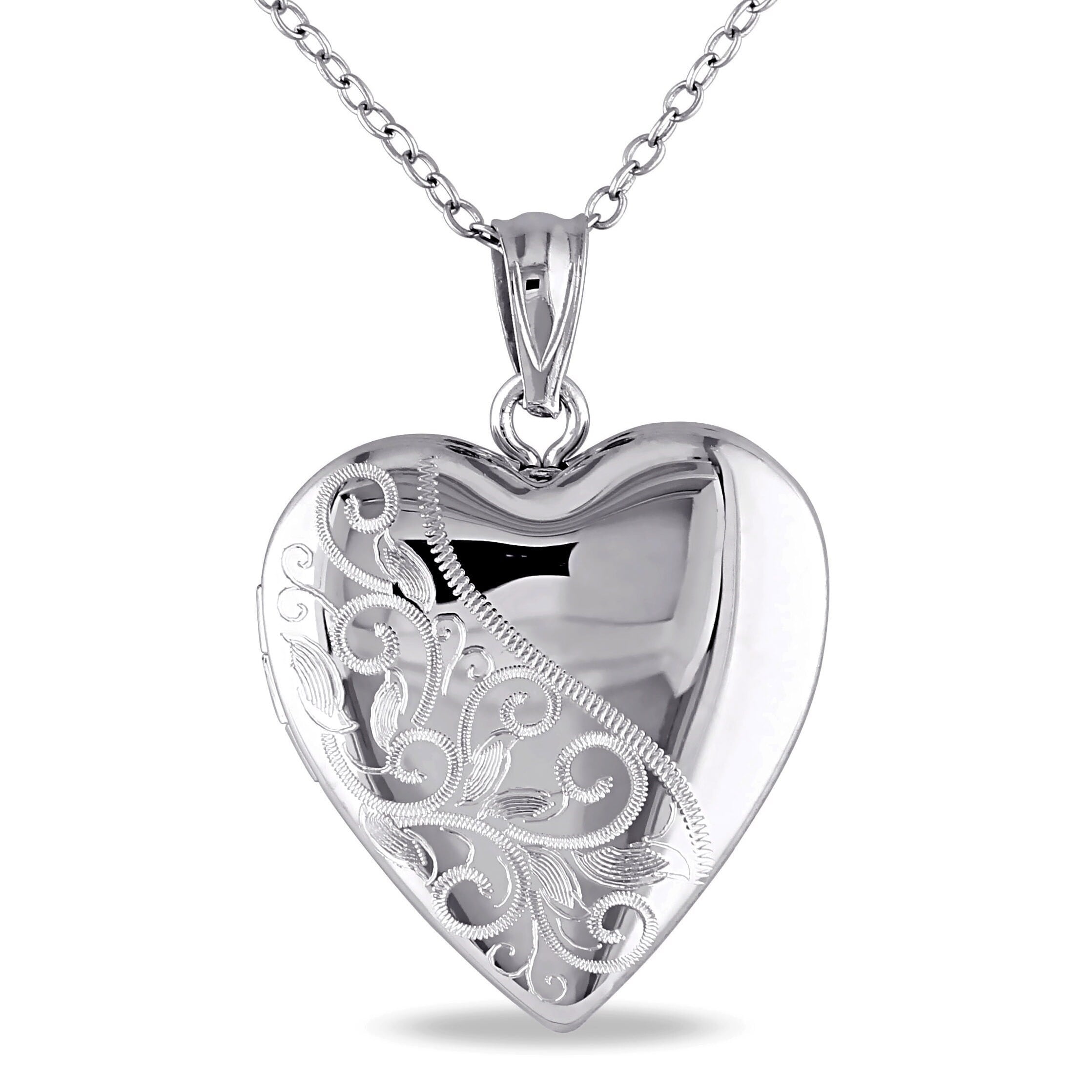 Miadora Sterling Silver Heart Locket Necklace