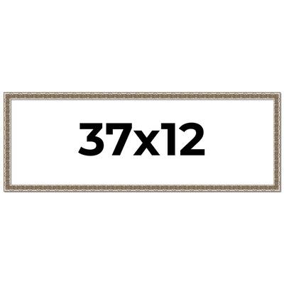 37x12 Frame Silver Versailles Ornate Solid Wood Picture Frame | 1 Inch