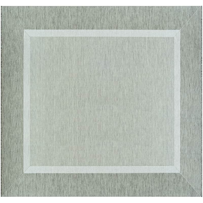 Dream Decor Rugs Pergola Channel Indoor Outdoor Area Rug - 7'6" Square - Taupe
