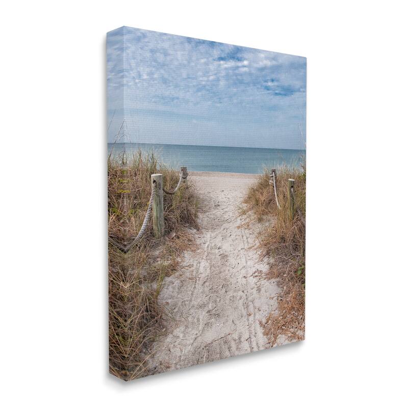 Stupell Sandy Ocean Boardwalk Summer Horizon Stretched Canvas Wall Art, Design by Mary Lou Photography