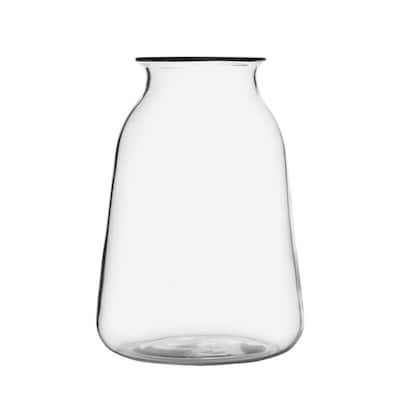 Elements Milk Bottle Glass Vase, 12 Inch, Clear