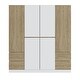 preview thumbnail 4 of 10, Freestanding Wardrobe Closet Cabinet with Hanging Rods & 4 Drawers, 6-Doors Wooden Clothes Storage Cabinet Bedroom Armoire