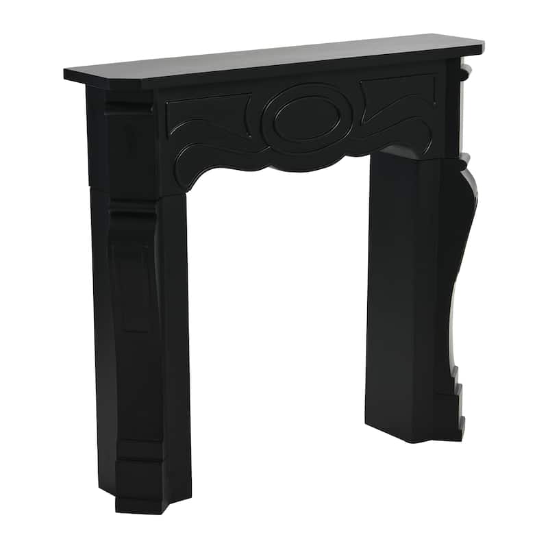 Victorian Decorative Fireplace Mantel - Black
