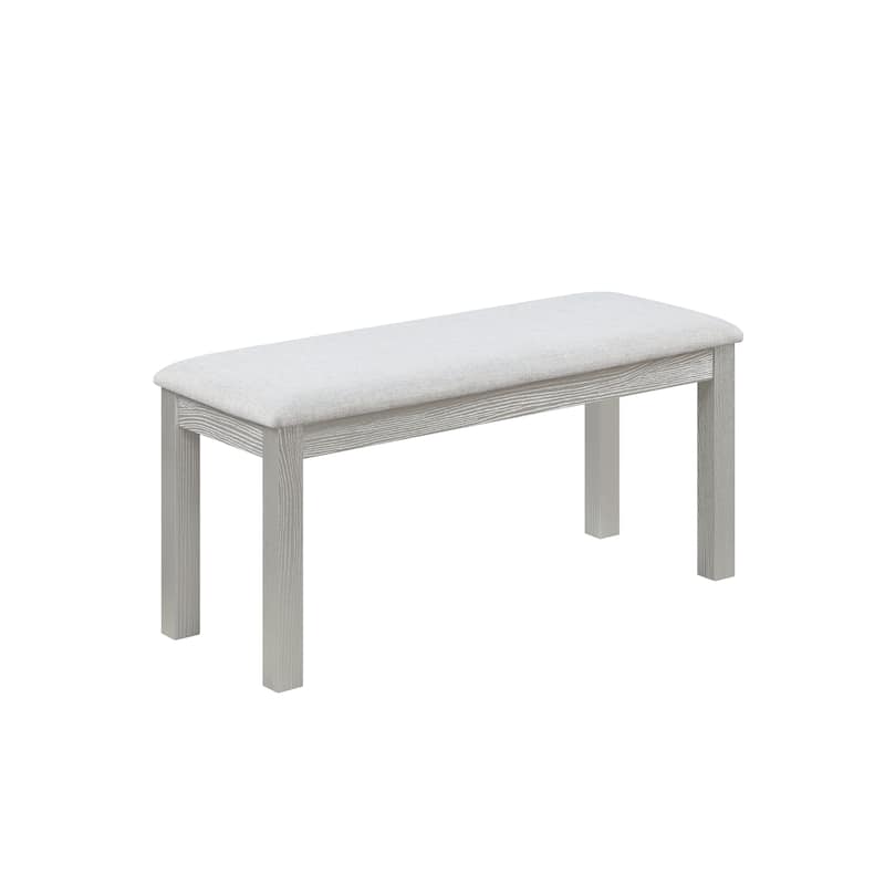 GDFStudio - Elmsley 6-Piece Classic Wooden Dining Table Set with 4 Upholstered Chairs and Bench