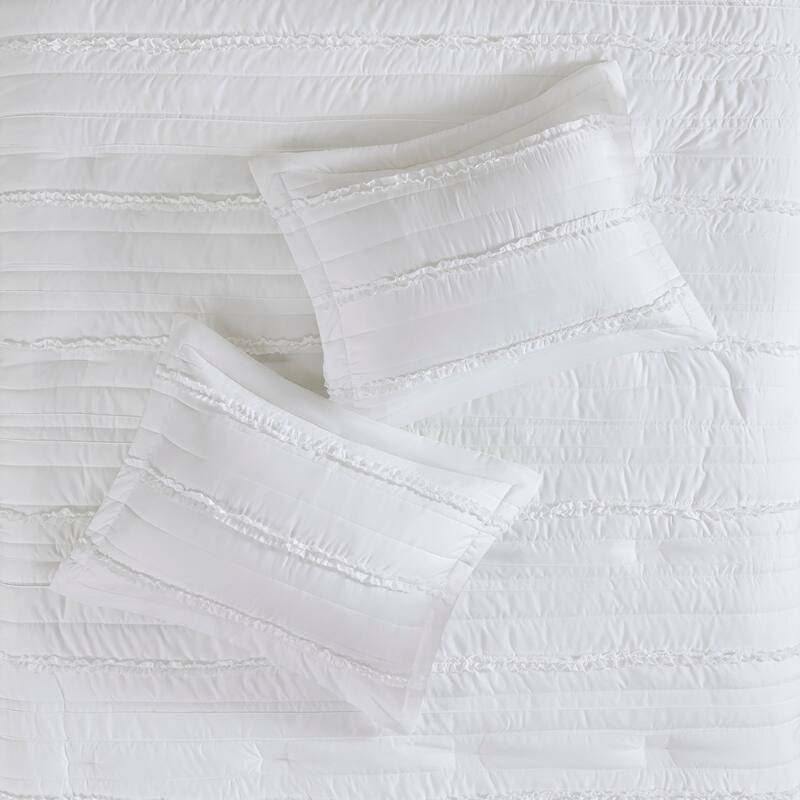 GDF Studio - Microfiber Ruffled Comforter Set with Decorative Pillow