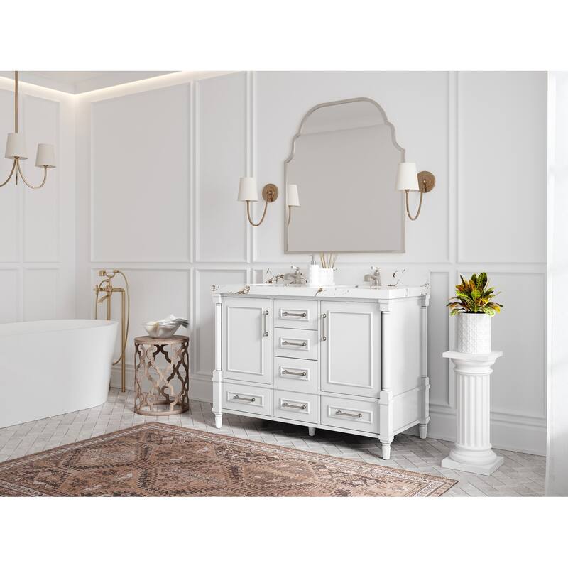 Willow Collections 48 in. W x 22 in. D Aberdeen Double sink Bathroom Vanity with Countertop