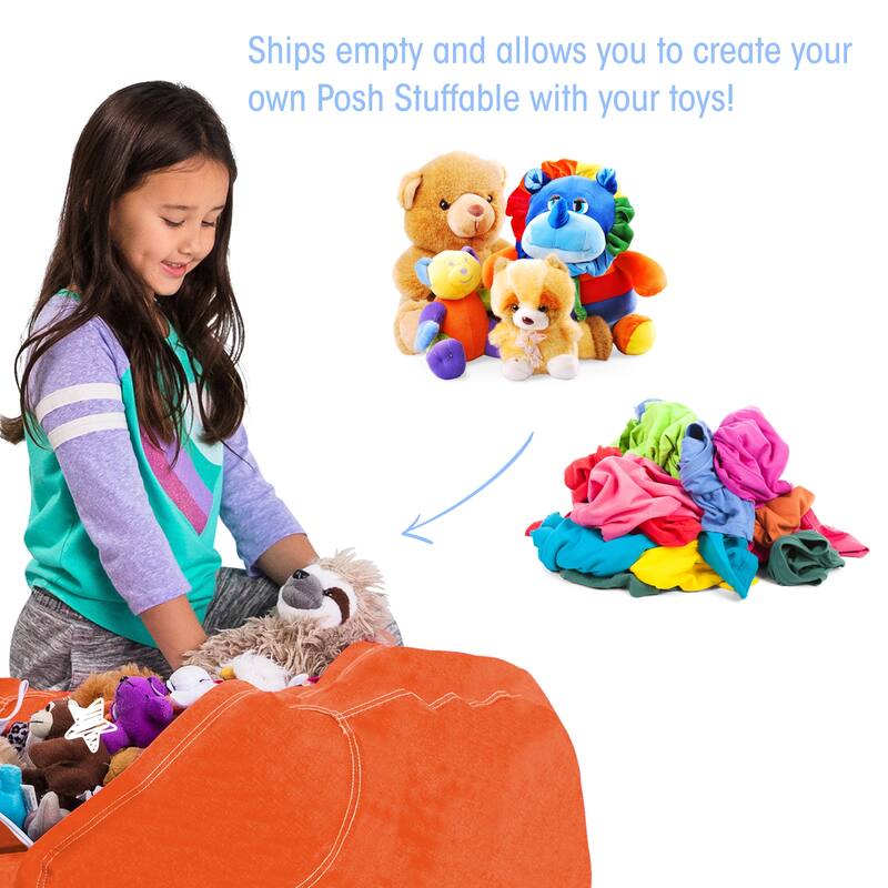 Kids' Stuffed Animal Storage Bean Bag Chair Cover or Toy Organizer